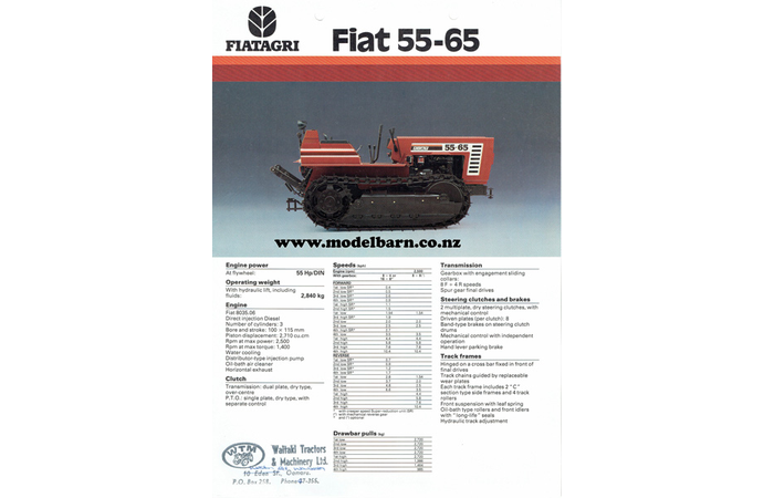 Fiat 55-65 Crawler Tractor Sales Brochure