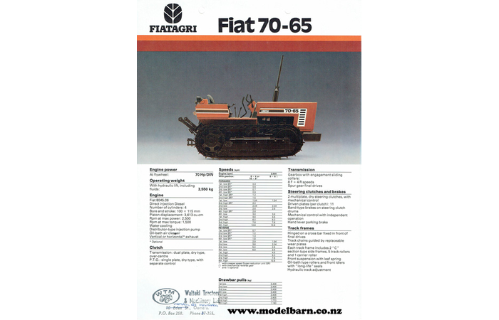 Fiat 70-65 Crawler Tractor Sales Brochure