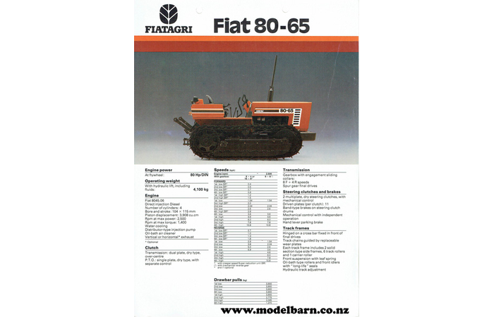 Fiat 80-65 Crawler Tractor Sales Brochure