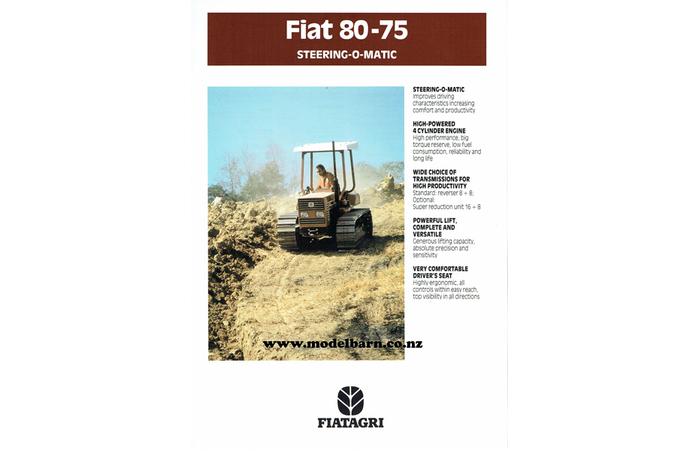 Fiat 80-75 Crawler Steering-O-Matic Tractor Sales Brochure