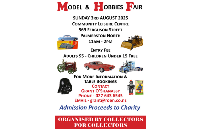 Palmerston North Model & Hobbies Fair August 3 2025