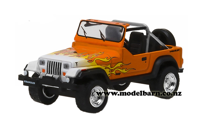 1/64 Jeep Wranger (1991, orange & white with flames)