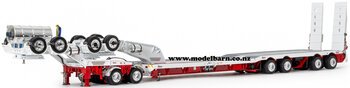 1/50 Drake 2x8 Dolly & 4x8 Swingwing Low Loader Trailer (White & Red)-trucks-and-trailers-Model Barn