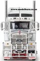 1/50 Kenworth T909 Prime Mover with Drake 2x8 Dolly & 4x8 Swingwing Low Loader Trailer Combo (White & Red)