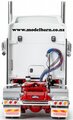 1/50 Kenworth T909 Prime Mover with Drake 2x8 Dolly & 4x8 Swingwing Low Loader Trailer Combo (White & Red)