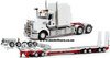 1/50 Mack Super-Liner III Prime Mover with Drake 2x8 Dolly & 4x8 Swingwing Low Loader Trailer Combo (White & Red)