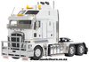 1/50 Kenworth K200 with Drake 2x8 Dolly & 4x8 Swingwing Low Loader Trailer Combo (White & Black)
