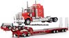 1/50 Kenworth C509 Prime Mover with Drake 2x8 Dolly & 4x8 Swingwing Low Loader Trailer Combo (Rosso Red)