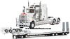 1/50 Kenworth C509 Prime Mover with Drake 2x8 Dolly & 4x8 Swingwing Low Loader Trailer Combo (White & Black)