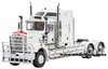 1/50 Kenworth C509 Prime Mover with Drake 2x8 Dolly & 4x8 Swingwing Low Loader Trailer Combo (White & Black)