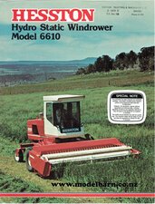 Hesston 6610 Hydro Static Windrower Sales Brochure-hesston-Model Barn