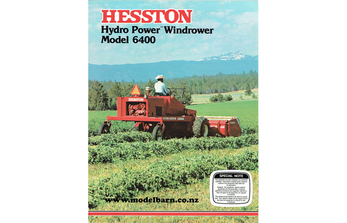 Hesston 6400 Hydo Power Windrower Sales Brochure