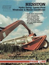 Hesston Hydro Swing Center Pivot Windrower & Mower Conditioner Sales Brochure-hesston-Model Barn