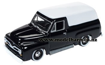1/64 Ford Panel Van (1955, black & white)-ford-Model Barn