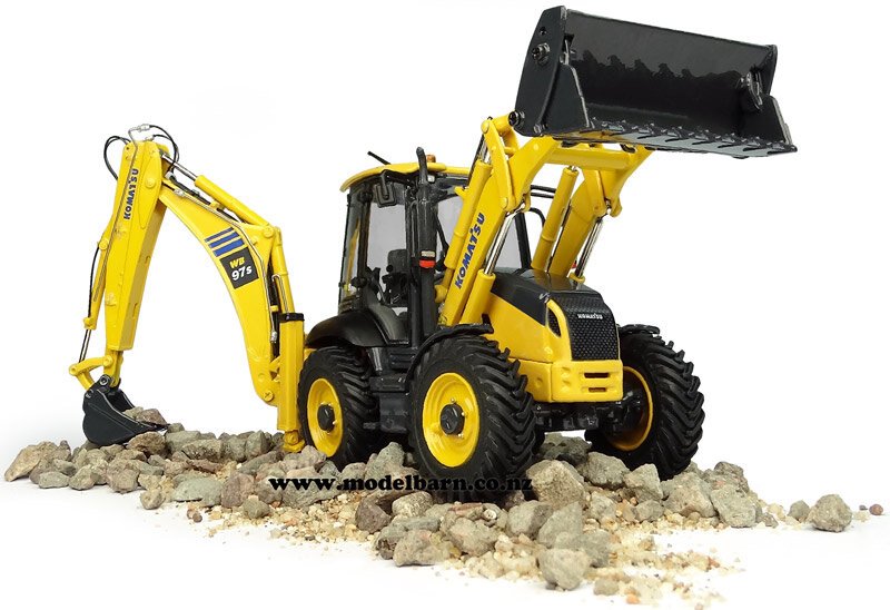 ミニカー 1/50 コマツ UH 8139 WB97S-8 ローダー Komatsu WB97S-8 Backhoe Loader Yellow 1/50 Diecast Model by