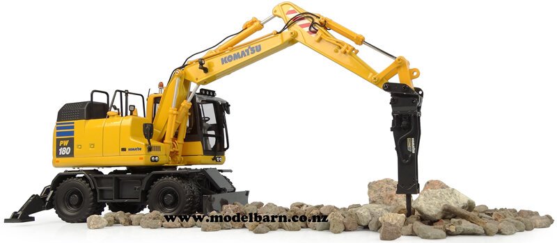 1/50 Komatsu PW180-11 Wheel Excavator with Bucket & Hammer