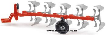1/32 5-FurrowReversible Plough (red & silver)-farm-equipment-Model Barn