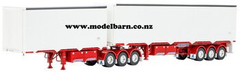 1/50 Freighter Eziliner B-Double Trailer Set (white & red)-trailers-Model Barn