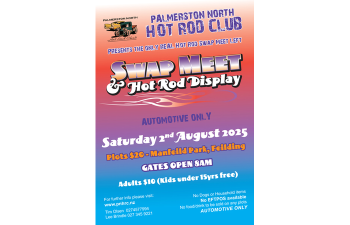 Feilding Hot Rod Show & Swap Meet August 2 2025