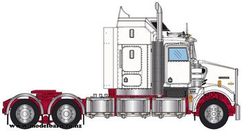 1/50 Kenworth Legend SAR Prime Mover (White & Red)-trucks-and-trailers-Model Barn