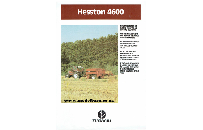Hesston 4600 Small Square Baler Sales Brochure