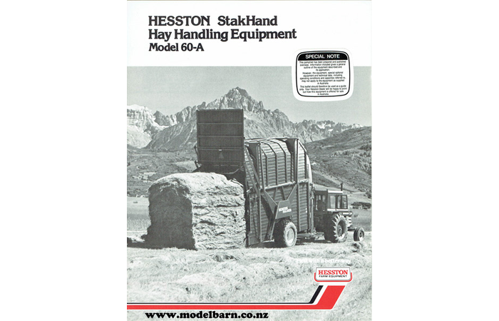 Hesston 60-A StakHand Hay Handling Equipment Sales Brochure