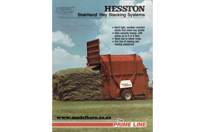 Hesston StakHand Hay Stacking Systems Sales Brochure