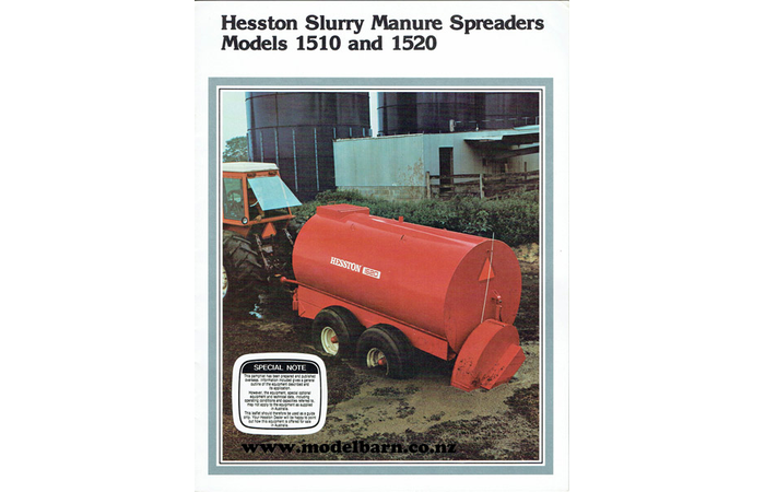 Hesston 1510 & 1520 Slurry Manure Effluent Tankers Sales Brochure