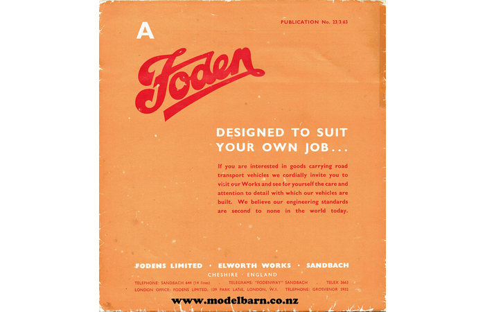 Foden Designed to Suit your Own Job Sales Brochure