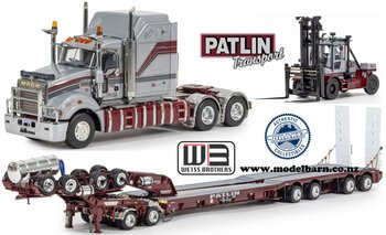1/50 Mack Super-Liner III Prime Mover with Drake 4x8 Swingwing Low Loader Trailer & Forklift Combo "Patlin Transport"-trucks-and-trailers-Model Barn