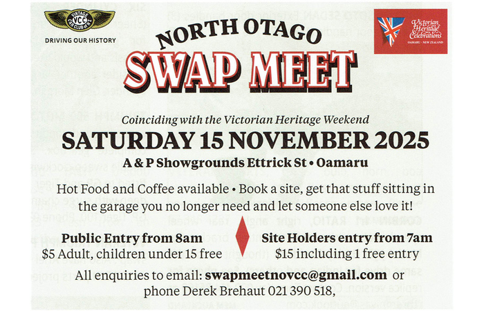 Oamaru Swap Meet November 15 2025