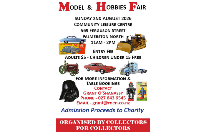 Palmerston North Model & Hobbies Fair August 2 2026