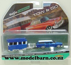 1/64 Chev Biscayne SW (1962, blue & white) with Alameda Caravan-chevrolet-and-gmc-Model Barn