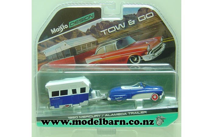 1/64 Mercury Convertible (1950, blue & white) & Alameda Caravan