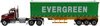 1/50 Western Star 4700 SB Prime Mover (red) with Semi Skeletal Trailer & "Evergreen" Container