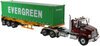1/50 Western Star 4700 SB Prime Mover (red) with Semi Skeletal Trailer & "Evergreen" Container