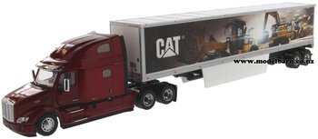 1/50 Peterbilt 579 Ultraloft Prime Mover with CAT Mural Semi Box Trailer-peterbilt-Model Barn