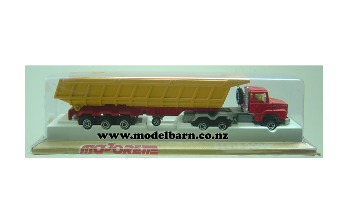 Scania 140 Super & Tipping Semi-Trailer (240mm, red & yellow)