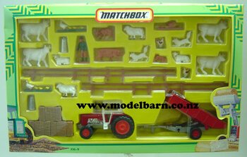 Tractor (MF) with Tip Trailer, Animals & Accessories Set-massey-ferguson,-mh-Model Barn