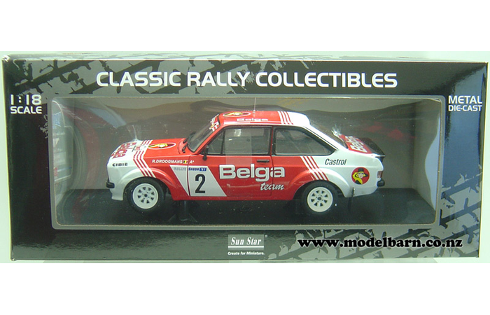1/18 Ford Escort RS1800 Rally Car "Belga Team" Winner Skoda Rally 1981
