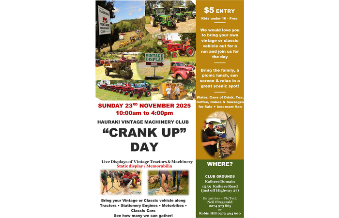 Hauraki Crank Up November 23 2025