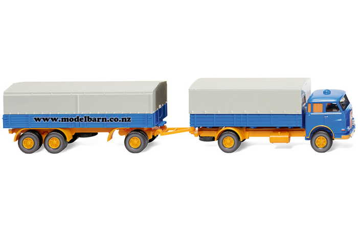 1/87 MAN 415 Covered Truck & Trailer (blue, white & yellow)