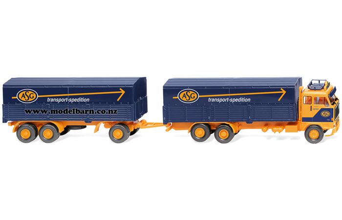 1/87 Volvo F89 Covered Truck & Trailer "ASG"