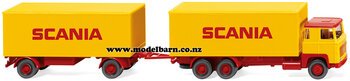 1/87 Scania 111 Box Truck & Trailer (yellow & red) "Scania"-trucks-and-trailers-Model Barn