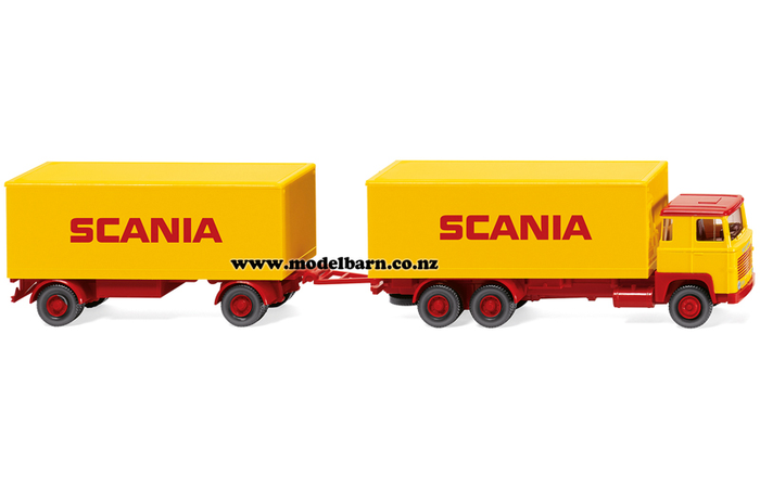 1/87 Scania 111 Box Truck & Trailer (yellow & red) "Scania"