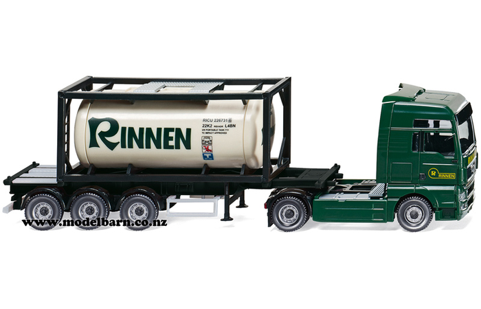 1/87 MAN TGX Prime Mover & Semi Tank Container Trailer "Rinnen"