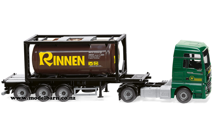 1/87 MAN TGX Euro 6c Prime Mover & Semi Tank Container Trailer "Rinnen"