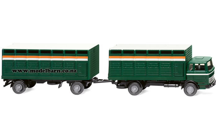 1/87 Mercedes 1620 Cattle Truck & Trailer (Mossgreen)