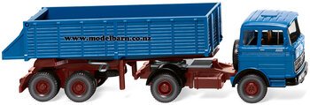 1/87 Mercedes 2223 Prime Mover with Semi Tip Trailer (Azure Blue)-trucks-and-trailers-Model Barn