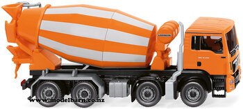 1/87 MAN TGS 41.420 Euro 6 4-Axle Truck with Liebherr Concrete Mixer (orange & white)-trucks-and-trailers-Model Barn